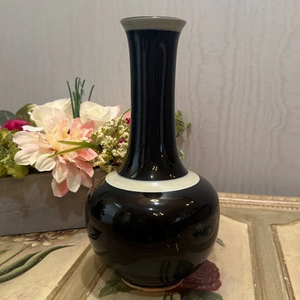 Vintage Chinese Raised Calligraphy Vase PLEASE READ
